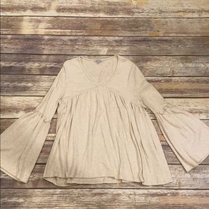 White birch sweater with bell sleeves